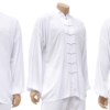Top da Tai Chi in viscosa e cotone bianco