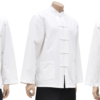 Maglia tradizionale «Tangzhuang» a maniche lunghe, bianca