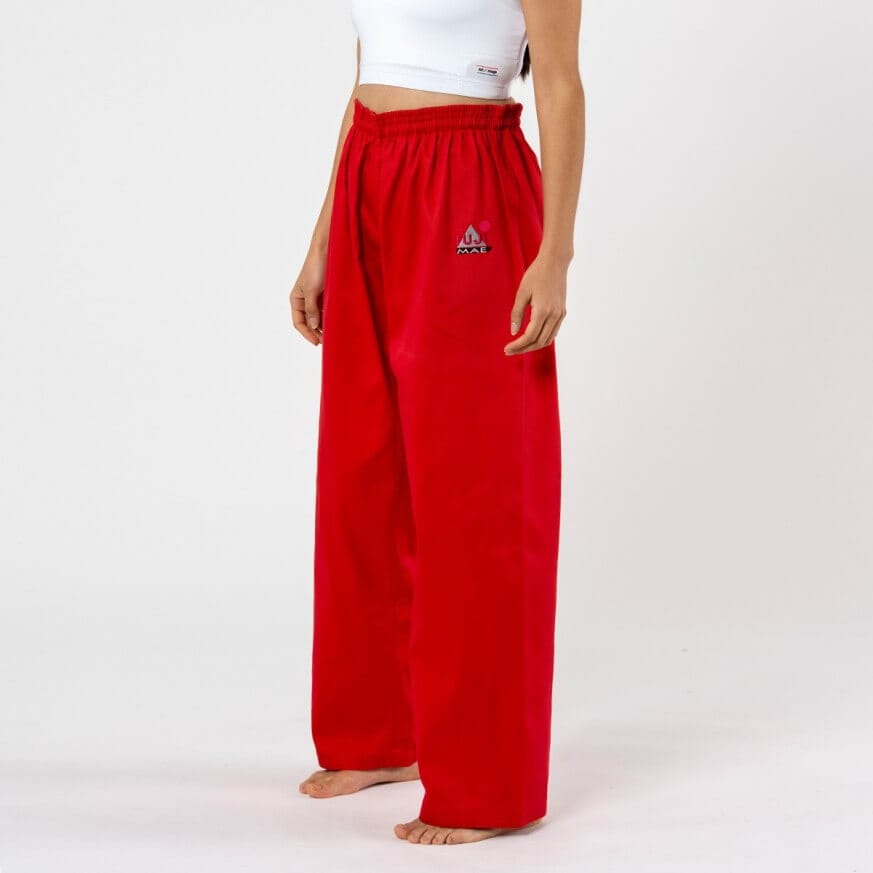 FUJI-MAE Pantaloni da allenamento per il karate blu o rossi 5 FUJI-MAE Pantaloni da allenamento per il karate - rosso