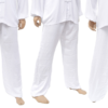 Pantaloni da Tai Chi in viscosa e cotone bianco