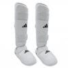 Protezioni per tibie e piedi da karate Adidas - bianco - WKF