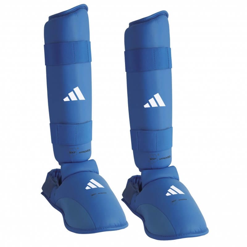 Protezioni per tibie e piedi da karate Adidas - blu, rosso - WKF 6 Protezioni per tibie e piedi Adidas Karate - blu, rosso - WKF