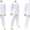 Completo da Tai Chi in viscosa e cotone bianco