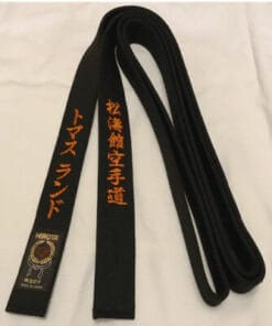 HIROTA Cintura nera di karate in raso - Extra-large