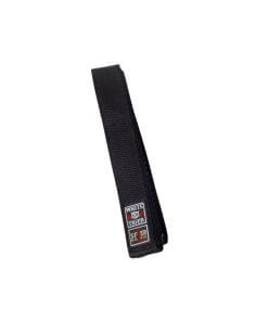 Cintura in raso nero Noris White Tiger da 320 cm con ricamo "karate Do" in giallo