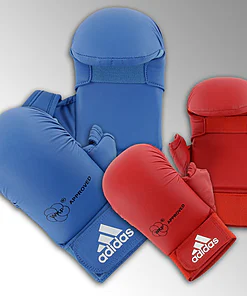 Guanti da Karate Adidas con pollice - blu o rosso - WKF