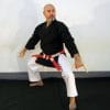 Giacca karategi nera Kamikaze KOBUDO solo-kokutsu-dachi-tonfa