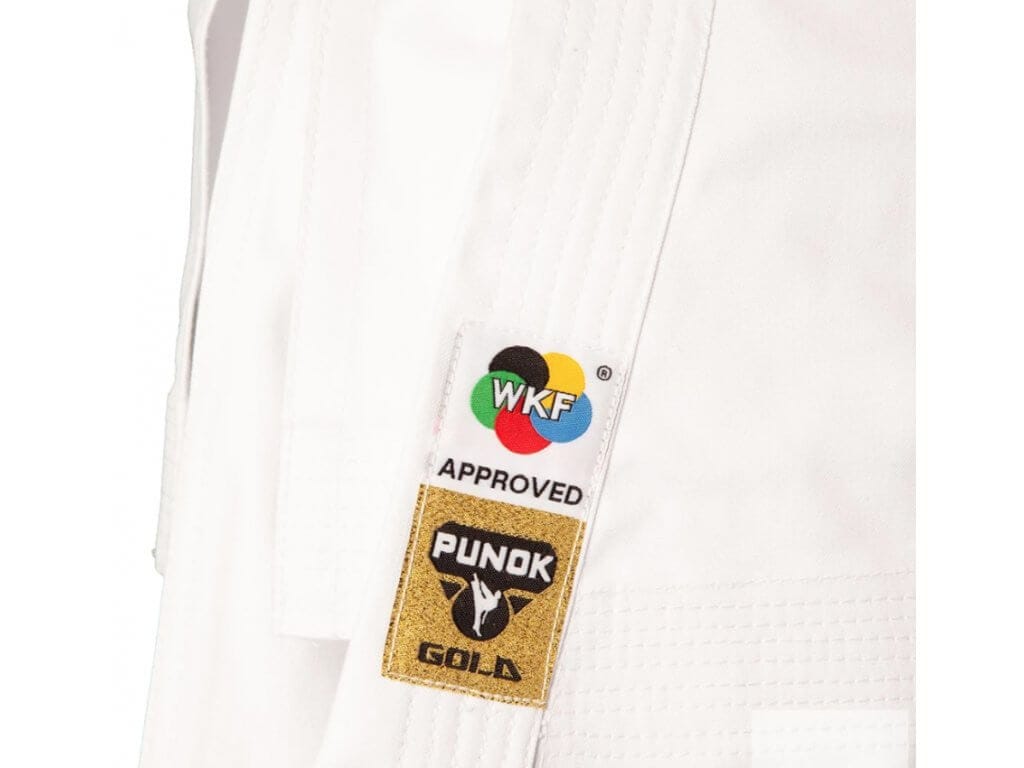 PUNOK WKF Kimono karate da competizione Gold Kata - Set combinato da 3 pezzi 11 PUNOK WKF Kimono karate da competizione Gold Kata - Set combinato da 3 pezzi - immagine 9