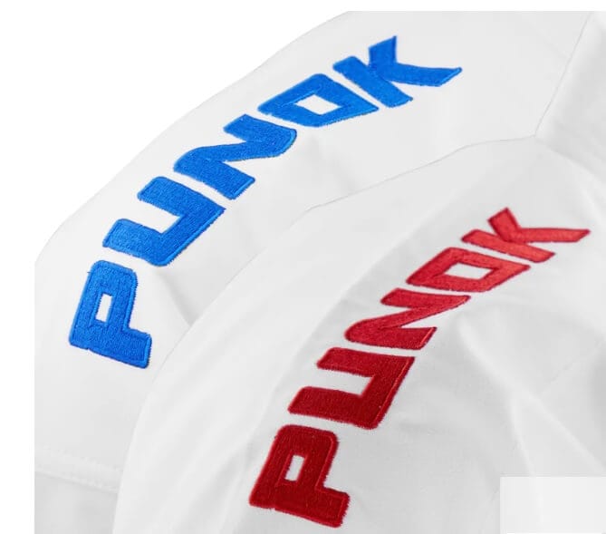 PUNOK WKF Kimono karate da competizione Gold Kata - Set combinato da 3 pezzi 12 karategi