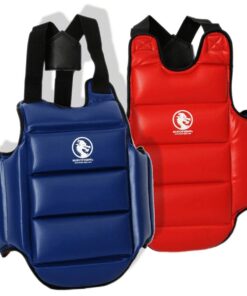 BUDO-FIGHT Bavaglino da karate reversibile, blu o rosso