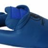 protezione staccabile del piede di karate-pu-budo-fight-blue-velcro-fastening-shin-protector