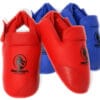 protezioni per piedi di karate staccabili-pu-budo-fight-blu-o-rosso