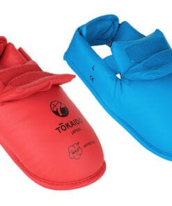 protezione del piede-karate-tokaido-rosso-blu-wkf-nuovo