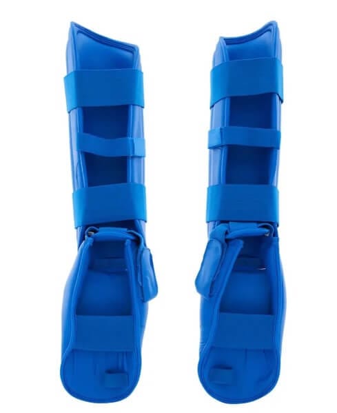 Protezioni per tibie e piedi da Karate Punok - blu o rosse - WKF 4 karate-shin-e-protettori-piedi-blu-wkf-punok