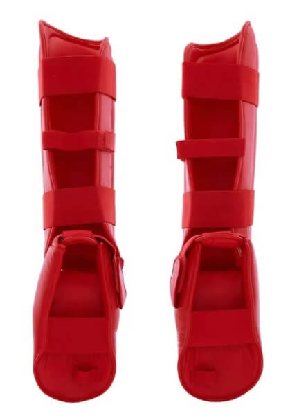Protezioni per tibie e piedi da Karate Punok - blu o rosse - WKF 7 karate rosso - stinchi e piedi protettori-punok
