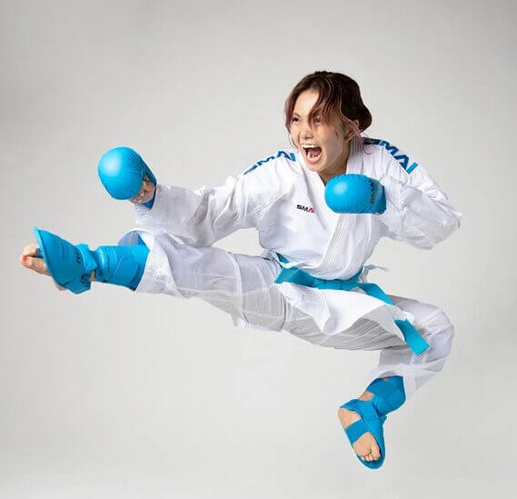 Protezioni per tibie e piedi SMAI Karate - WKF 10 protezioni per tibia e piede in karatè-smai-wkf-modello