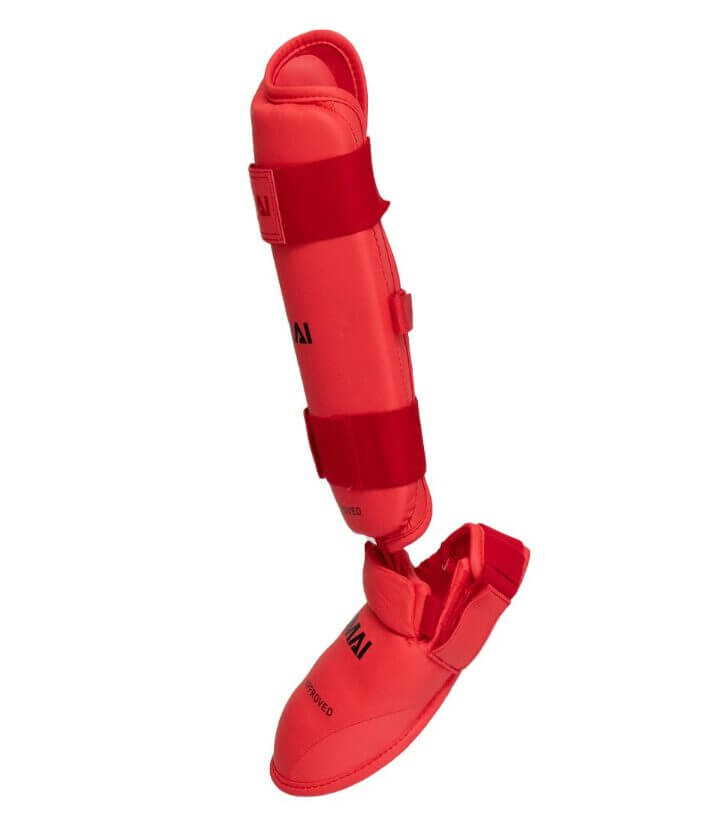 Protezioni per tibie e piedi SMAI Karate - WKF 7 karate-smai-wkf-red-side-shin-and-foot-protector