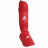 Protezioni per tibie e piedi da karate Adidas - blu, rosso - WKF 8 adidas-66135d-removable-foot-protector-shin-guard-red