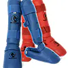 Protezioni per tibie e piedi da karate BUDO-FIGHT - blu o rosse staccabili - rosse o blu